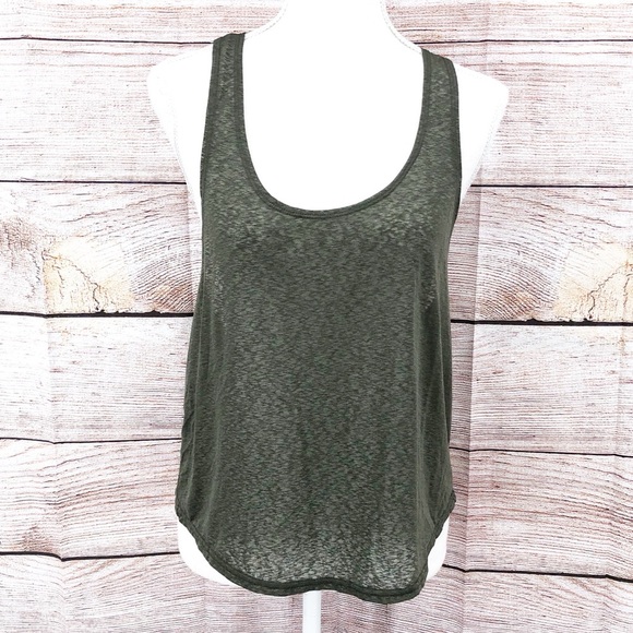 Offline by Aerie Army Green Sheer Relaxed Tank Top Size M - Picture 1 of 12